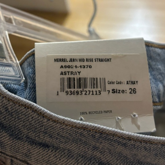 Agolde Mid Rise Straight Jeans - Picture 4 of 5